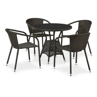 Комплект плетеной мебели T707ANS/Y137C-W53 4Pcs Brown