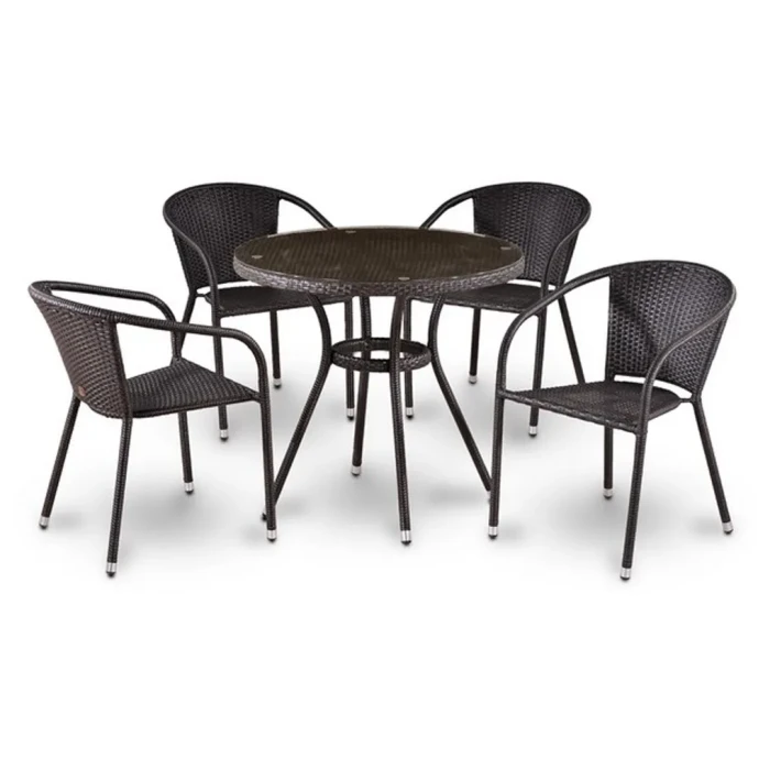 Комплект плетеной мебели T282ANT/Y137C-W53 Brown (4+1)