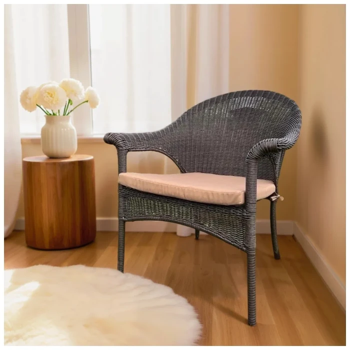 Плетеное кресло LV-140B Brown с подушкой в комплекте