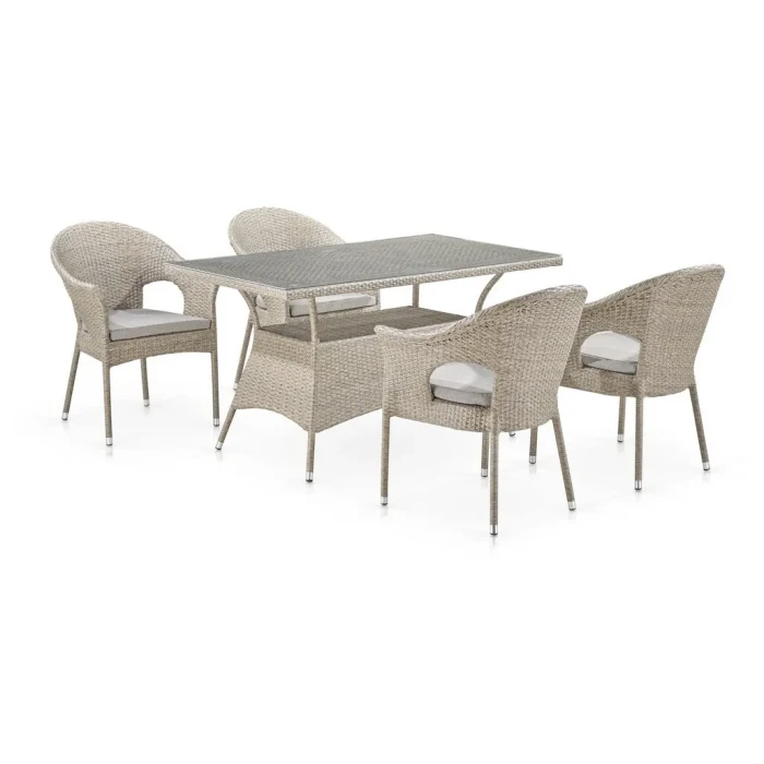 Комплект плетеной мебели T198C/Y79C-W85 Latte (4+1)