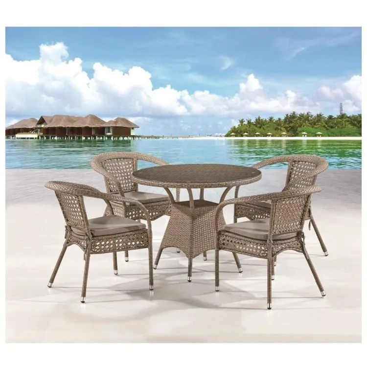 Комплект плетеной мебели Лион-1B T220CT/Y32-W56 Light brown (4+1)